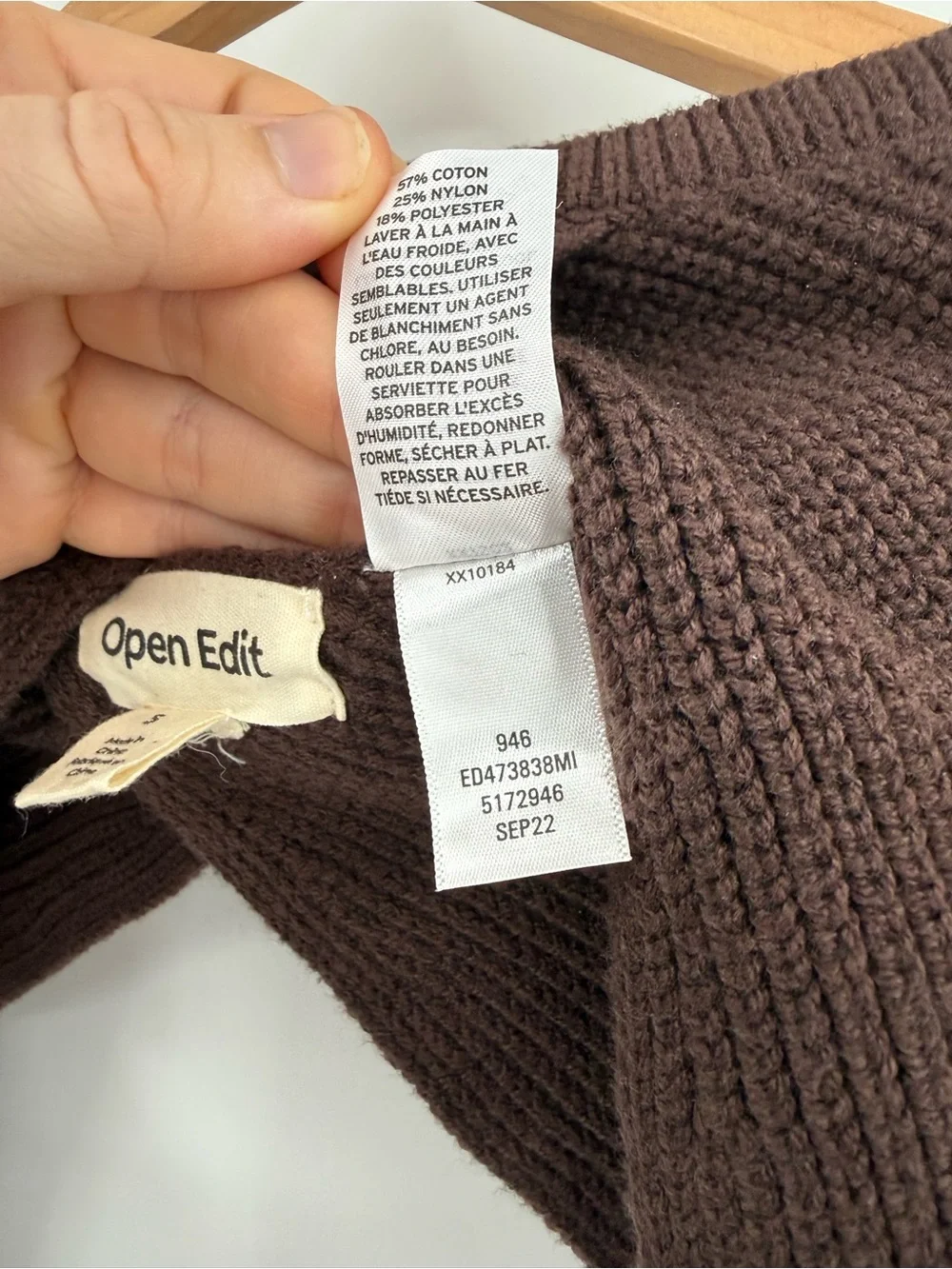 Open Edit Crossover Bolero Shrug Long Sleeve  Sweater| Brown | Small